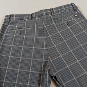 Dockers Mens Plaid Flat Front Dress‎ Pants Slim Fit Gray Size 33x30